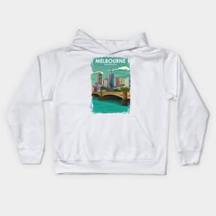 Melbourne Vintage Minimal Australia Travel Poster Kids Hoodie